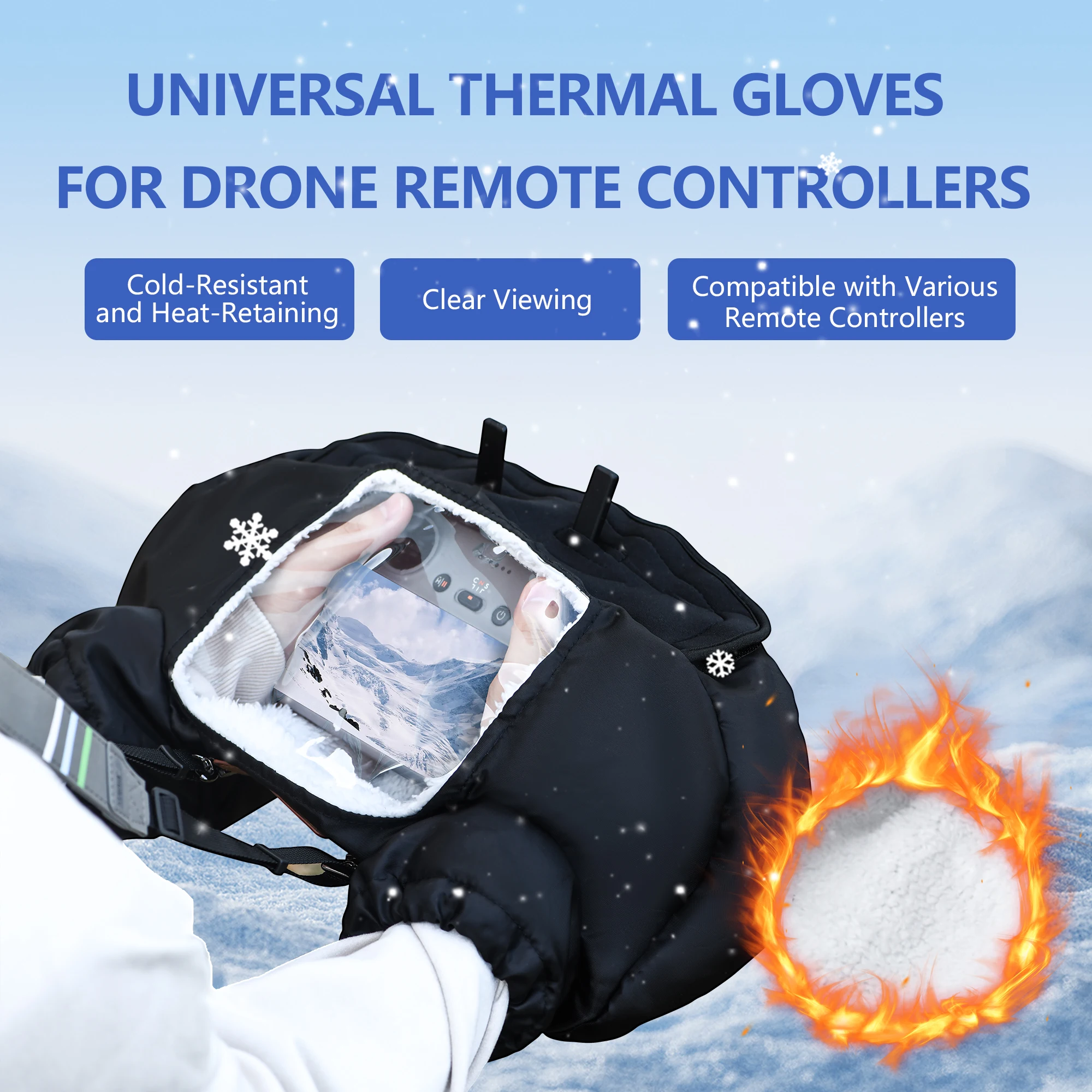 Dji Drone Mini 4 Pro - Zimowe ciepłe rękawice do latania dronem,